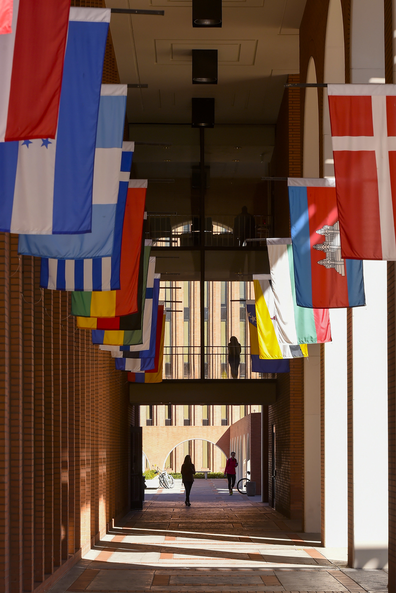Flags at Von KleinSmid Center Photo by Gus Ruelas